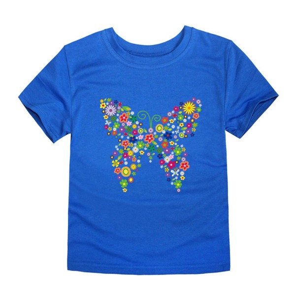 Dievčenské tričko s Motýľom J3290 tmavo modrá 5