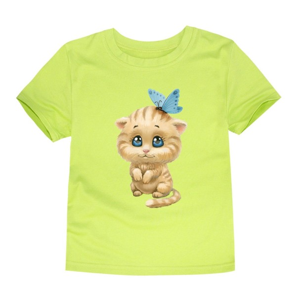 Dievčenské tričko s roztomilou mačičkou - 12 farieb zelená 7