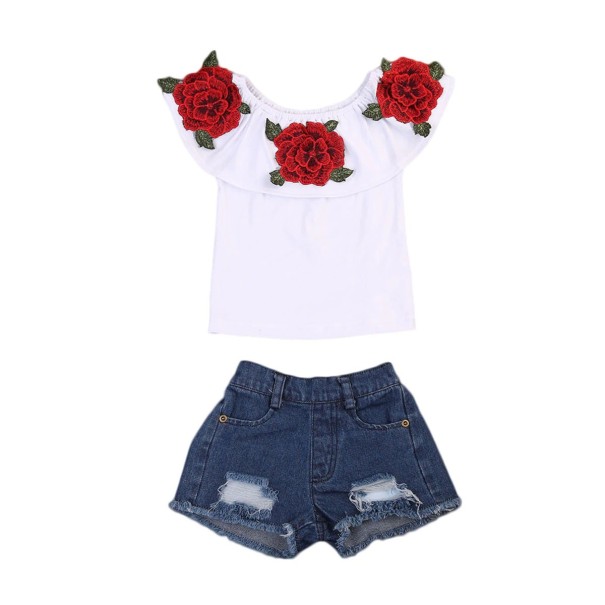 Dievčenské tričko s ružami a kraťasy 2