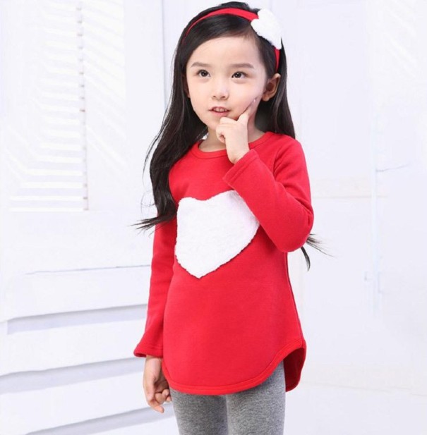 Dievčenské tričko so srdcom a legíny L1229 červená 2