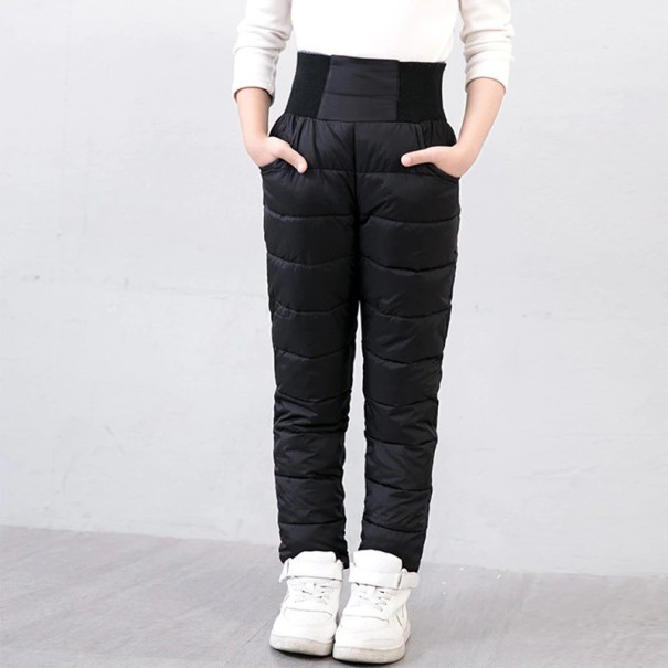 Dievčenské zimné nohavice čierna 10