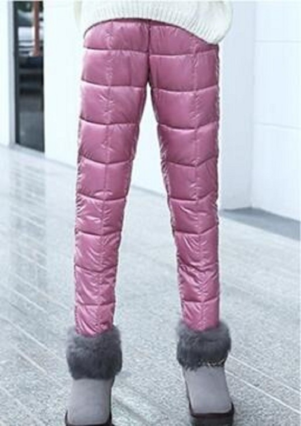 Dievčenské zimné nohavice T2440 ružová 12