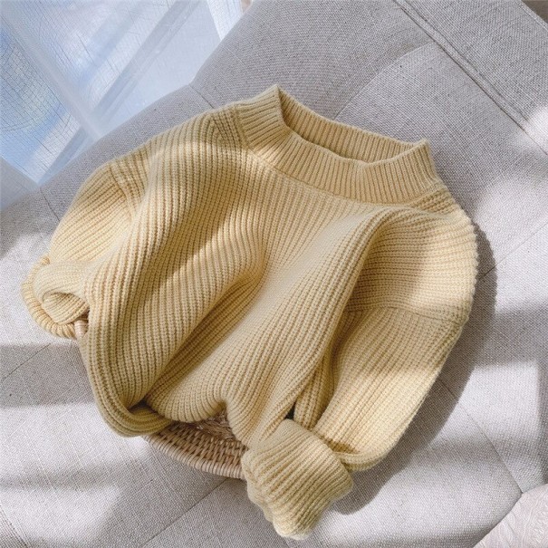 Dievčenský sveter L598 svetlo žltá 12-18 mesiacov
