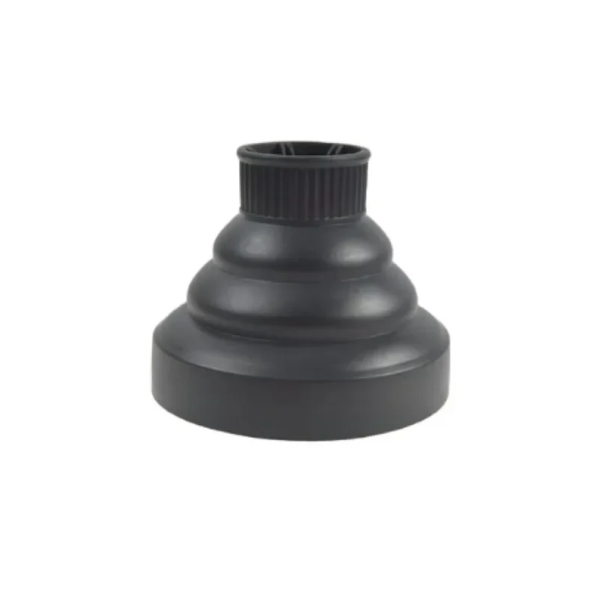 Diffuseur en silicone pour sèche-cheveux, capot universel pour le coiffage des cheveux, pliable et résistant aux hautes températures pour les cheveux bouclés et ondulés noir