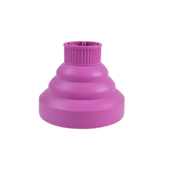 Diffuseur en silicone pour sèche-cheveux, capot universel pour le coiffage des cheveux, pliable et résistant aux hautes températures violet