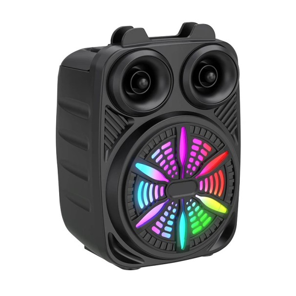 Difuzor bluetooth portabil 17,5 x 11,2 x 9,3 cm RGB LED floare radio FM USB card TF difuzor cu mânere 1