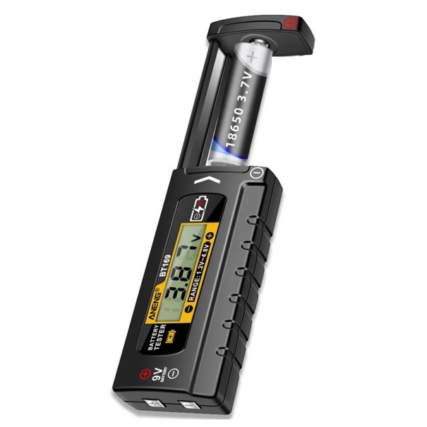 Digital Battery Tester BT169 Multifunctional Capacity Detector for AA AAA C D 9V 1.5V Button Cells Voltage and Load Meter 1