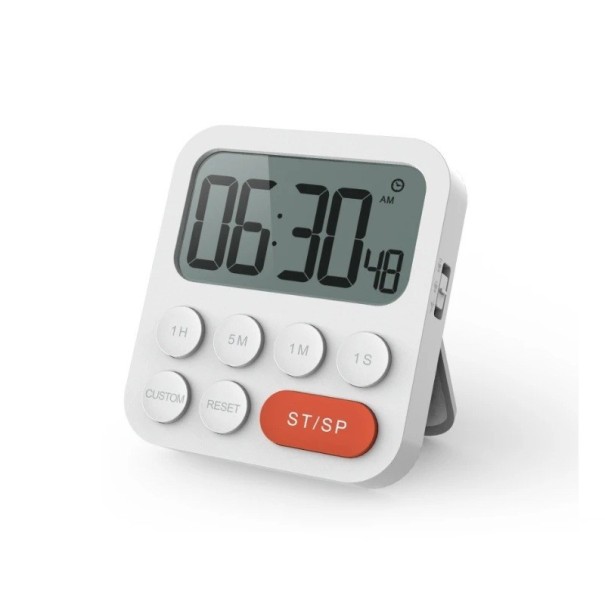 Digital køkken timer nedtællingsstopur 8,1 x 8,9 x 2,4 cm ABS materiale hvid