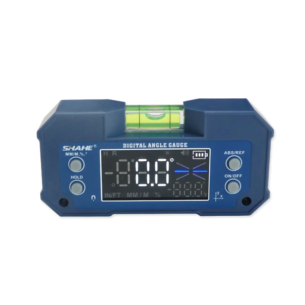 Digital magnetisk vattenpass 9,5 x 4,5 cm Elektrisk vattenpass med två axlar USB-C Absolut och relativ mätning Precis lutningsmätare