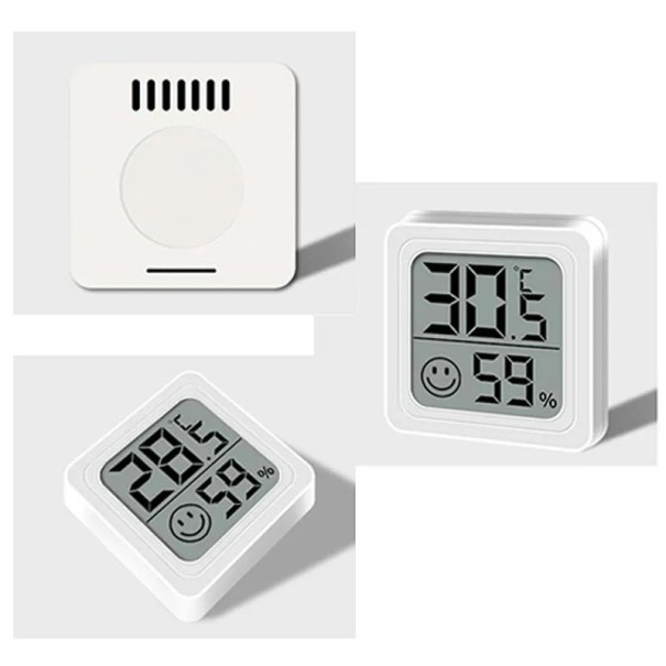 Digitale kamerthermometer met hygrometer LCD-scherm 44 x 44 mm Nauwkeurige temperatuur- en vochtigheidsmeting Draagbare binnenmeter