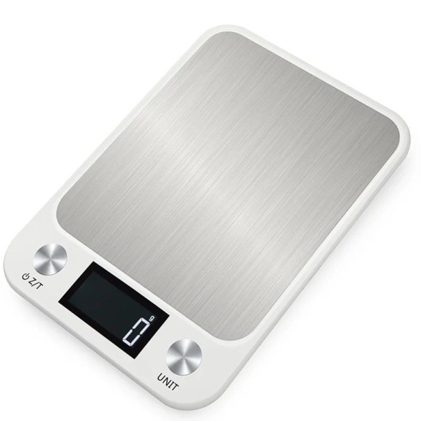 Digitale keukenweegschaal tot 10 kg 225 × 165 × 19 mm RVS weegplateau Eenheden omzetten Automatische uitschakeling Antislipvoetjes wit
