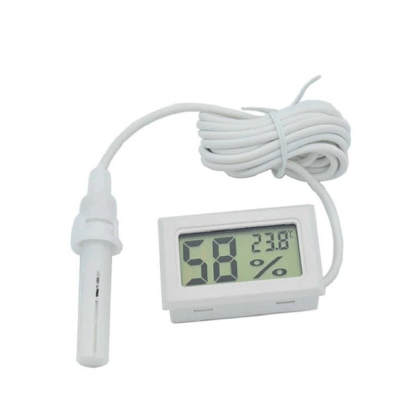 Digitale thermometer en hygrometer voor de bijenkast wit