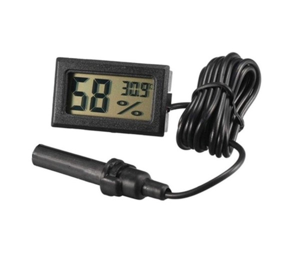 Digitales Thermometer mit Sonde schwarz