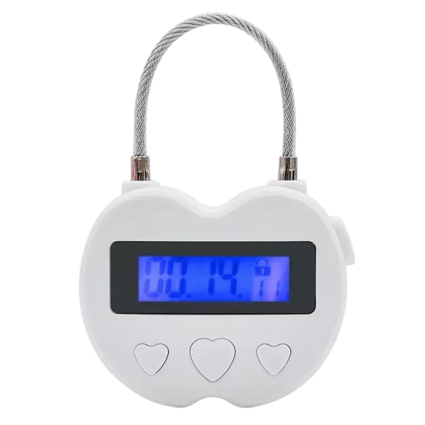 Digitální časový zámek s LCD displejem 9 cm USB dobíjecí černý univerzální pro zabezpečení skříněk a osobních věcí bílá