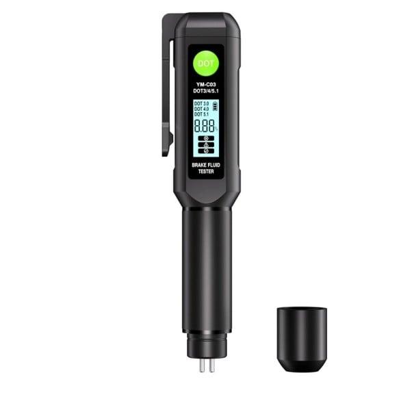 Digitální tester brzdové kapaliny detektor obsahu vody měřič vlhkosti a stavu kapaliny typů DOT3 DOT4 a DOT5.1 pro auto i motocykl 1