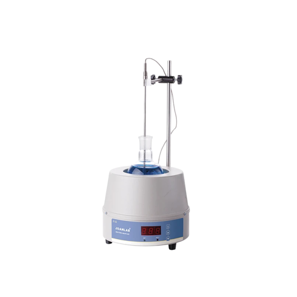 Digitální topný plášť JOANLAB HMC-500ML Nastavení teploty tlačítky Objem 500 ml Ohřev do 380 °C Bílo-modrý Pro laboratorní baňky 1
