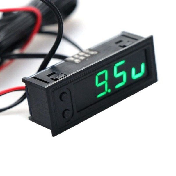 Digitaluhr mit Thermometer für das Auto grün