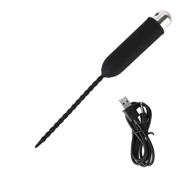 Dilatador de silicona 2 en 1 con vibrador, talla M, superficie elevada con protuberancias, 10 modos de vibración, carga USB, para estimulación 1