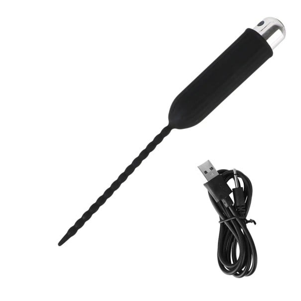 Dilatator din silicon 2 în 1 cu vibrator, mărime M, suprafață înălțată cu proeminențe, 10 moduri de vibrație, încărcare USB, pentru stimulare 1