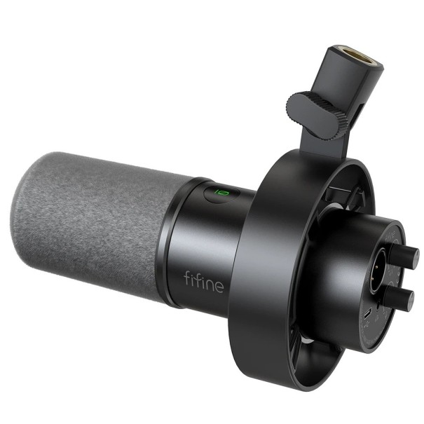 Dinamikus mikrofon FIFINE K688 USB és XLR kimenet Monitorozás 3,5 mm-es erősítésszabályozás Érintéses némítás Rezgéscsillapítók rögzítése Énekfelvétel Stream fekete