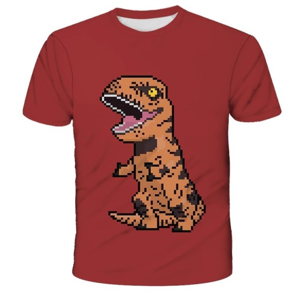 Dinosaurus T-shirt voor jongens rood 10