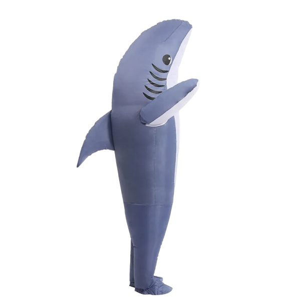 Disfraz de tiburón inflable para adultos, disfraz de tiburón para carnaval, disfraz de Halloween, 150-195 cm 1