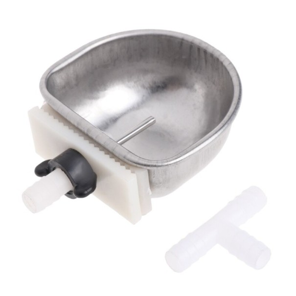 Dish for Rodents with Water Bottle Attachment white
