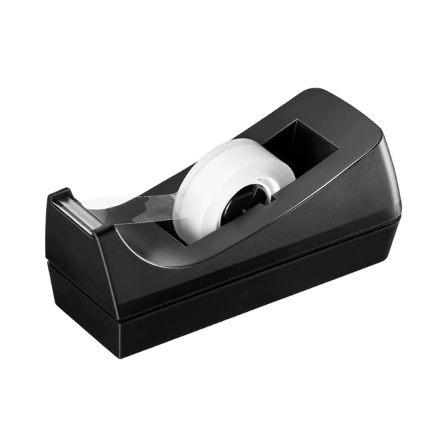 Dispenser de birou pentru bandă adezivă negru Dispenser universal cu bază antiderapantă pentru ambalarea biroului și a gospodăriei 1
