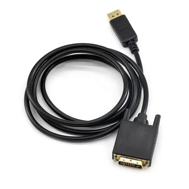 DisplayPort Male to DVI Male Cable 1.8 m Adapter 1080p for Monitors Projectors Computers Graphics Cards Stable Video Transmission 1