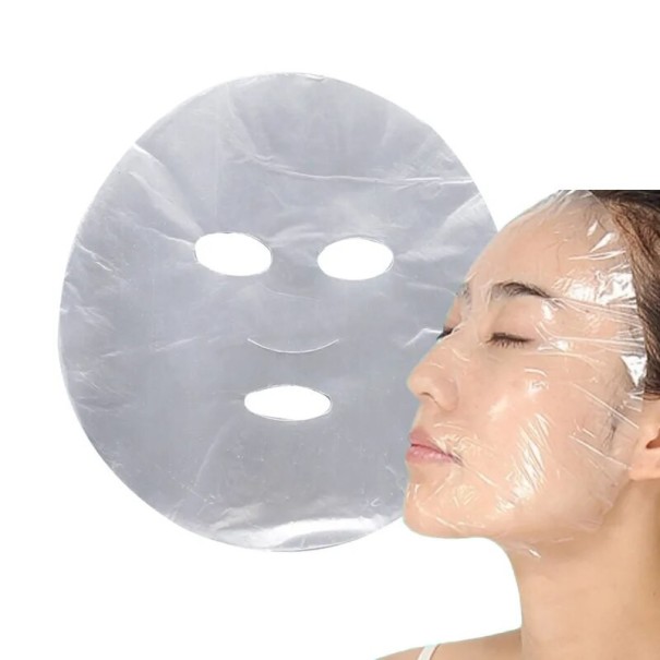 Disposable Plastic Face Film for Absorbing Facial Products Plastic Face Mask Transparent Face Wrap Doubling the Effects of Skin Products 100 pcs 1