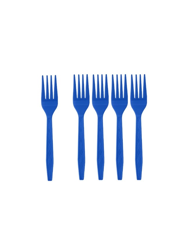 Disposable Plastic Forks Party Tableware for Birthday Celebrations Catering Desserts Fruit Plastic Cutlery for Parties and Photography blue