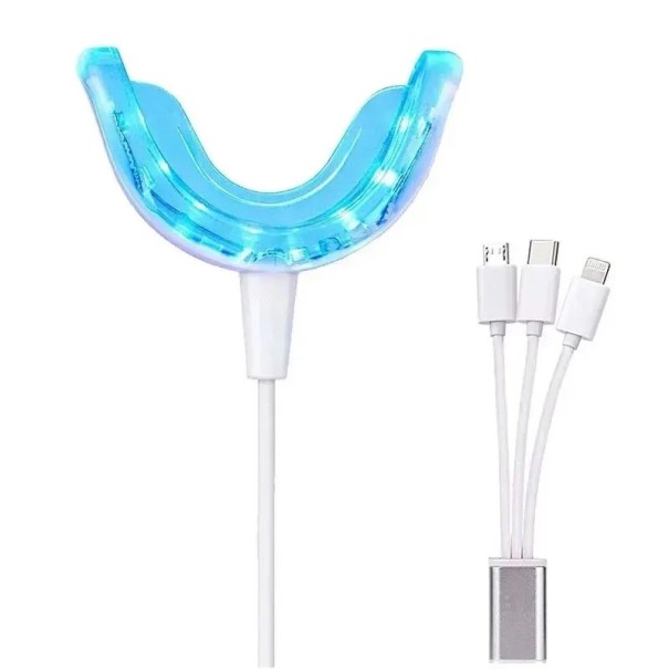 Dispositivo de blanqueamiento dental eléctrico LED, portátil, recargable, con luz azul, resistente al agua 1