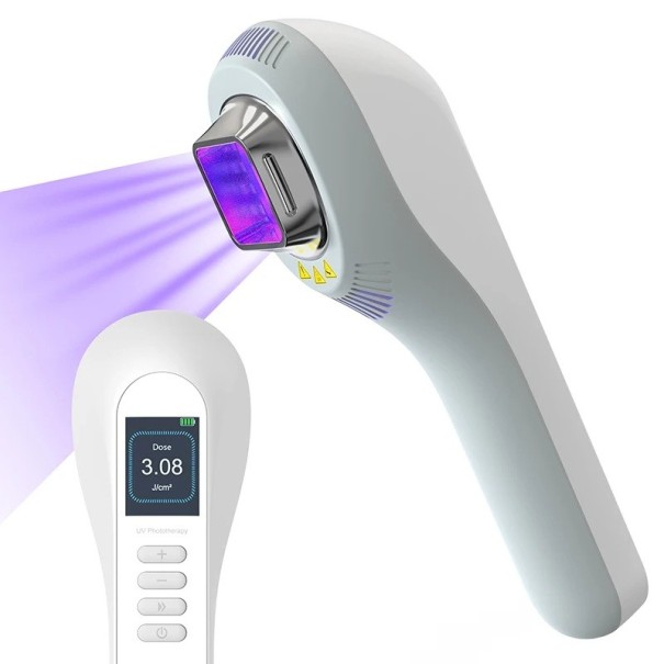Dispositivo de fototerapia UVB con una longitud de onda de 308 nm para el tratamiento domiciliario del vitíligo, la psoriasis, el eczema y otras enfermedades de la piel. 1