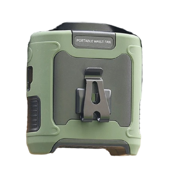 Dispositivo multifuncional con clip para cinturón USB-C Power bank con linterna y ventilador integrados 10000 mAh Ventilador portátil impermeable 9,8 x 8,6 x 4,6 cm verde