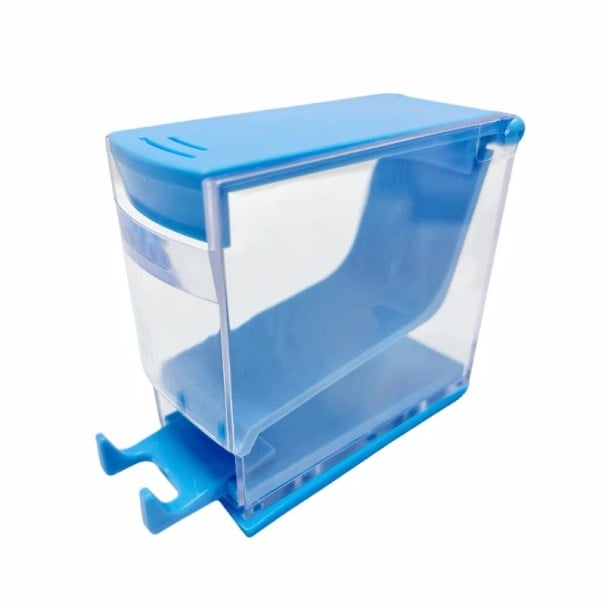 Distributeur de coton dentaire avec doseur 9,6 × 9,6 × 4,6 cm boîte de rangement en plastique organisateur pour tampons dentaires et fournitures bleu