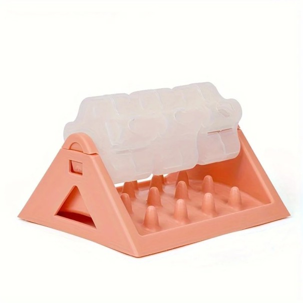 Distributeur de nourriture interactif pour chiens et chats 18 x 21 x 13 cm puzzle rotatif à 360° pour une alimentation lente et une stimulation mentale rose