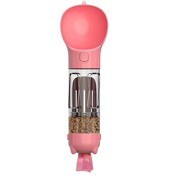 Distributeur de voyage pour eau et nourriture rose