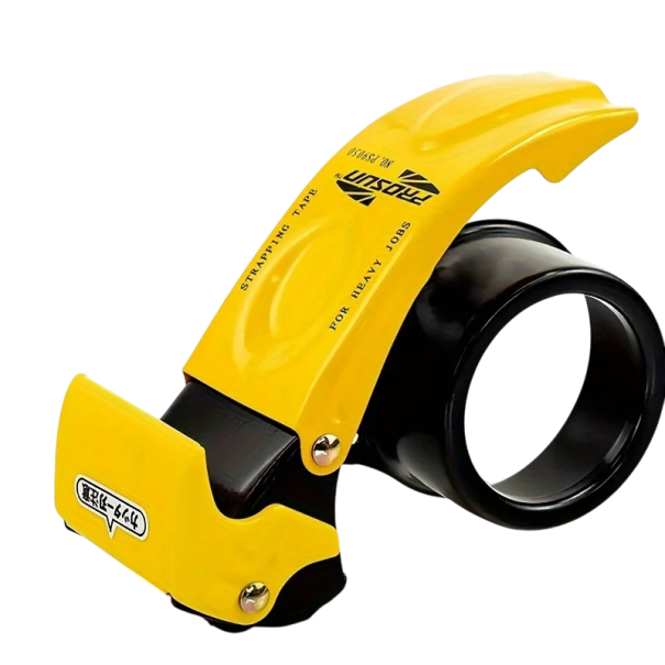Distributeur manuel de ruban adhésif Dévidoir en métal pour charges lourdes Découpe et fermeture automatiques Fermeture efficace des cartons Différentes couleurs jaune