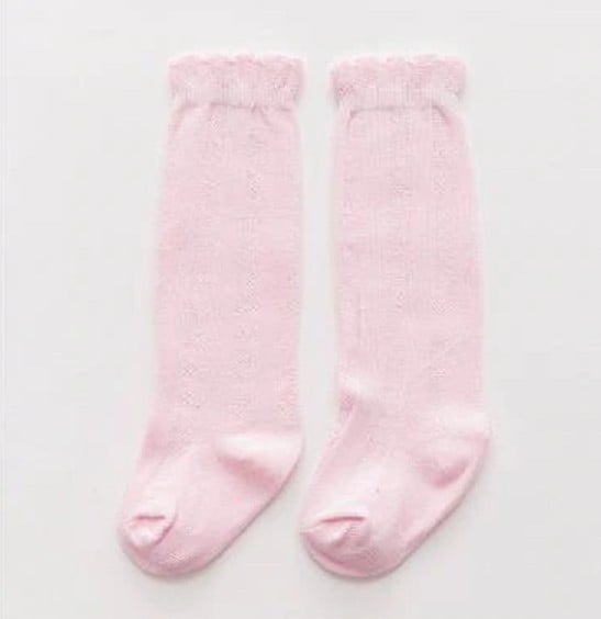 Dívčí barevné podkolenky světle růžová 4-6 let