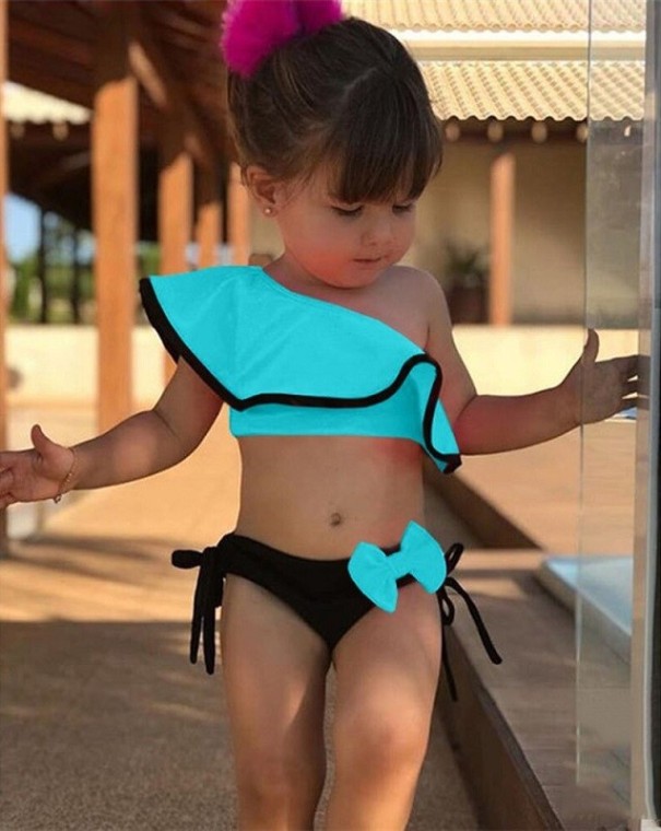Dívčí bikiny P901 světle modrá 6