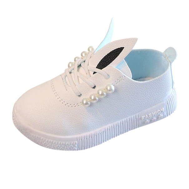 Dívčí boty s perlami bílá 21