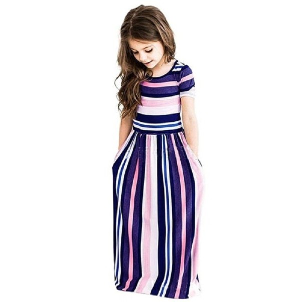Dívčí dlouhé šaty fialová 5