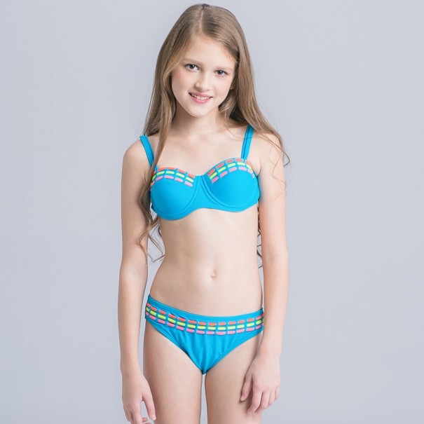 Dívčí dvoudílné plavky - Modré 12