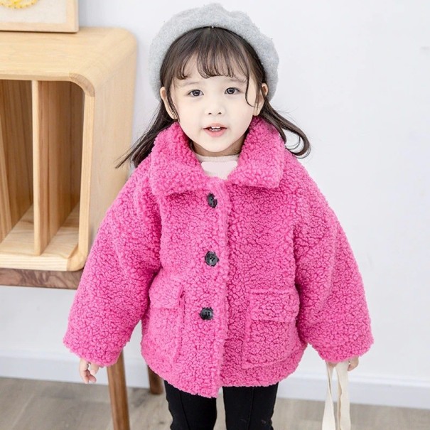Dívčí kabát L1982 tmavě růžová 3