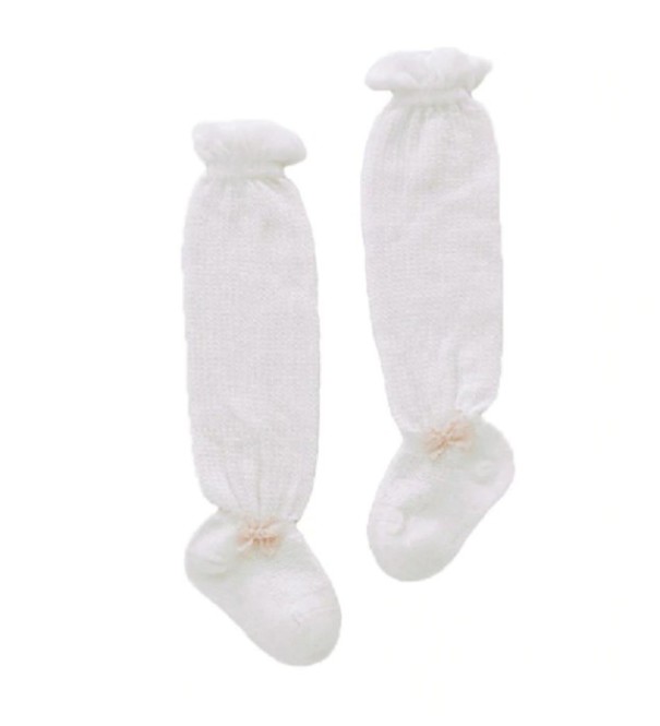Dívčí kojenecké ponožky s mašlí bílá 0-1 rok