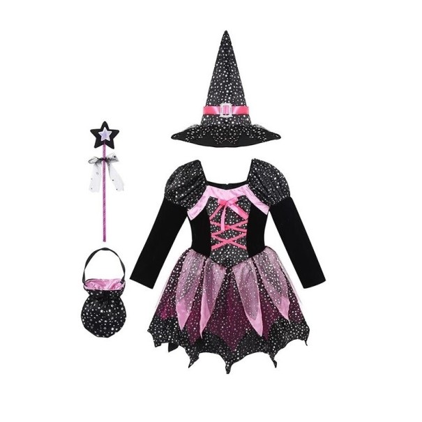 Dívčí kostým čarodějnice P3871 8
