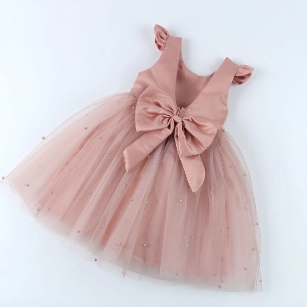 Dívčí plesové šaty s mašlí 3