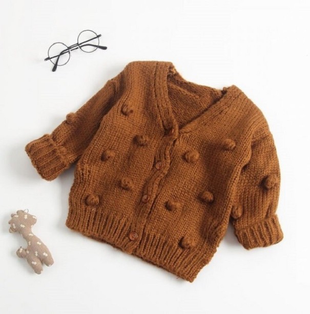 Dívčí pletený svetr L614 hnědá 3
