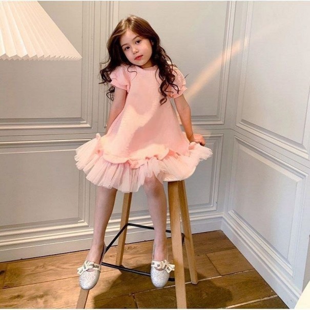 Dívčí růžové šaty N97 5