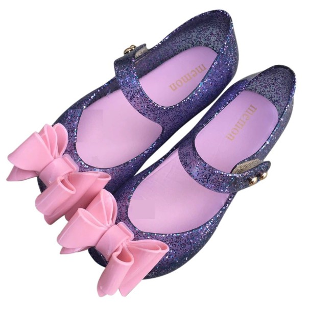 Dívčí sandály s mašlí fialová 25
